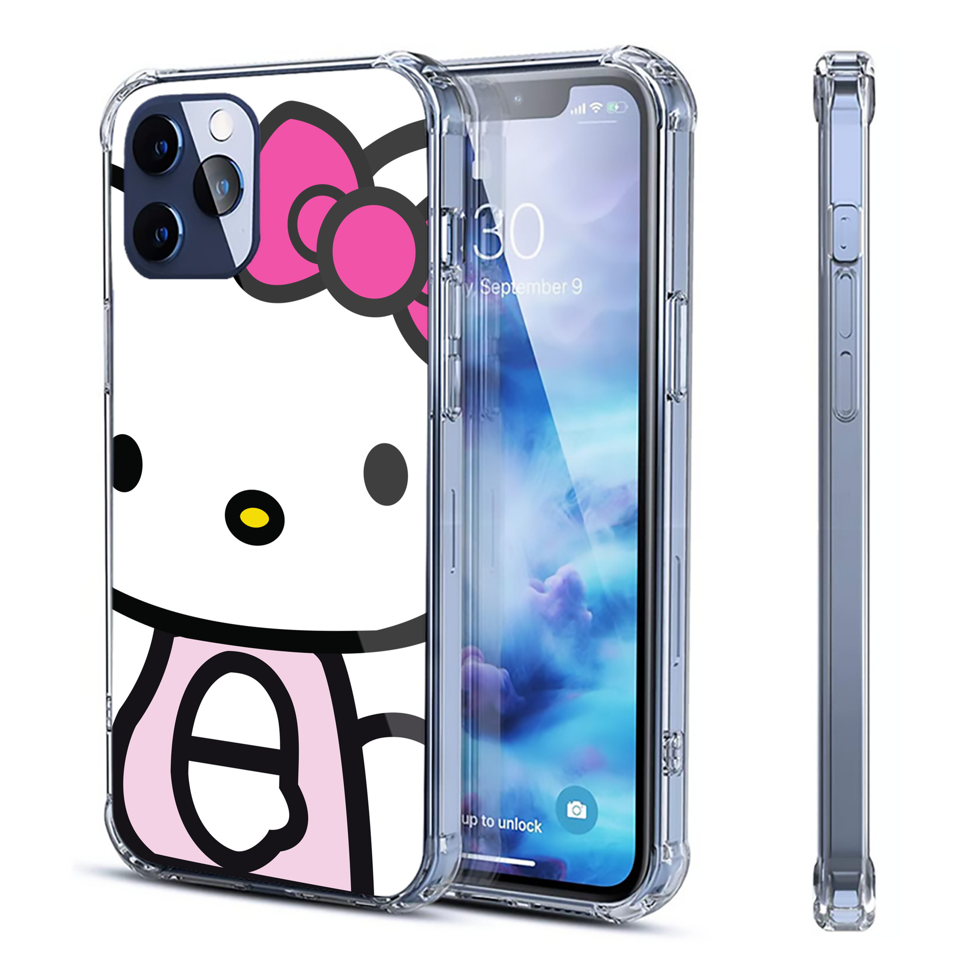 （画像用） Hello Kitty ハローキティ 【iPhone 12シリーズ対応】透明スマホケース（クリアソフトケース）